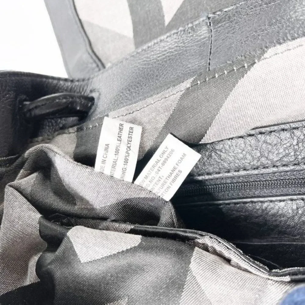 CHRISTOPHER KON Blue Suede Black Leather Backpack